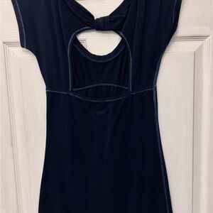Hollister Blue Sheath Mini Dress with Keyhole Neckline